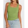 imageTrendy Queen Womens Tank Tops Square Neck Ribbed Sleeveless Basic Cute Going Out Tops Slim Fitted Summer Y2k ClothesGreen