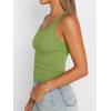 imageTrendy Queen Womens Tank Tops Square Neck Ribbed Sleeveless Basic Cute Going Out Tops Slim Fitted Summer Y2k ClothesGreen