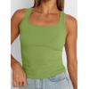 imageTrendy Queen Womens Tank Tops Square Neck Ribbed Sleeveless Basic Cute Going Out Tops Slim Fitted Summer Y2k ClothesGreen