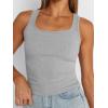 imageTrendy Queen Womens Tank Tops Square Neck Ribbed Sleeveless Basic Cute Going Out Tops Slim Fitted Summer Y2k ClothesGrey