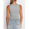 imageTrendy Queen Womens Tank Tops Square Neck Ribbed Sleeveless Basic Cute Going Out Tops Slim Fitted Summer Y2k ClothesGrey