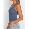 imageTrendy Queen Womens Tank Tops Square Neck Ribbed Sleeveless Basic Cute Going Out Tops Slim Fitted Summer Y2k ClothesHaze Blue
