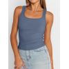 imageTrendy Queen Womens Tank Tops Square Neck Ribbed Sleeveless Basic Cute Going Out Tops Slim Fitted Summer Y2k ClothesHaze Blue