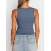 imageTrendy Queen Womens Tank Tops Square Neck Ribbed Sleeveless Basic Cute Going Out Tops Slim Fitted Summer Y2k ClothesHaze Blue