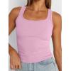 imageTrendy Queen Womens Tank Tops Square Neck Ribbed Sleeveless Basic Cute Going Out Tops Slim Fitted Summer Y2k ClothesPink