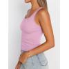 imageTrendy Queen Womens Tank Tops Square Neck Ribbed Sleeveless Basic Cute Going Out Tops Slim Fitted Summer Y2k ClothesPink