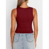 imageTrendy Queen Womens Tank Tops Square Neck Ribbed Sleeveless Basic Cute Going Out Tops Slim Fitted Summer Y2k ClothesRed