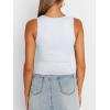 imageTrendy Queen Womens Tank Tops Square Neck Ribbed Sleeveless Basic Cute Going Out Tops Slim Fitted Summer Y2k ClothesWhite