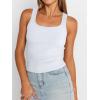 imageTrendy Queen Womens Tank Tops Square Neck Ribbed Sleeveless Basic Cute Going Out Tops Slim Fitted Summer Y2k ClothesWhite