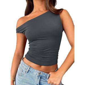imageTrendy Queen Womens Off The Shoulder Tops Summer Shirts Going Out Crop Tank Top Y2K T Corset Tube Cute Fashion OutfitsGrey