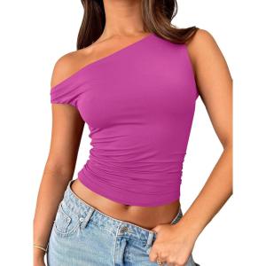 imageTrendy Queen Womens Off The Shoulder Tops Summer Shirts Going Out Crop Tank Top Y2K T Corset Tube Cute Fashion OutfitsHot Pink