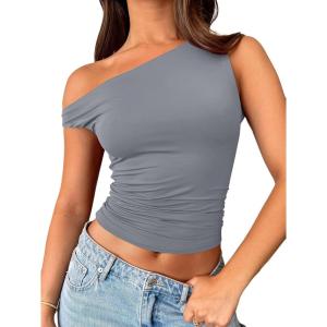 imageTrendy Queen Womens Off The Shoulder Tops Summer Shirts Going Out Crop Tank Top Y2K T Corset Tube Cute Fashion OutfitsLight Grey