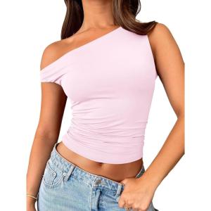 imageTrendy Queen Womens Off The Shoulder Tops Summer Shirts Going Out Crop Tank Top Y2K T Corset Tube Cute Fashion OutfitsPink