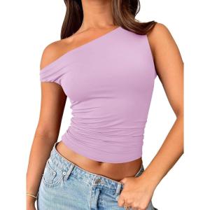 imageTrendy Queen Womens Off The Shoulder Tops Summer Shirts Going Out Crop Tank Top Y2K T Corset Tube Cute Fashion OutfitsPurple