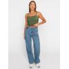 imageTrendy Queen Womens Summer Camisole Sleeveless Square Neck Tank Tops Basic ShirtArmy Green