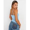 imageTrendy Queen Womens Summer Camisole Sleeveless Square Neck Tank Tops Basic ShirtBaby Blue