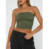 imageTrendy Queen Womens Tube Tops Strapless Crop Tops Basic Backless Sleeveless Bandeau Going Out Cute 2025 Summer OutfitsArmy Green