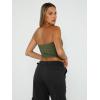 imageTrendy Queen Womens Tube Tops Strapless Crop Tops Basic Backless Sleeveless Bandeau Going Out Cute 2025 Summer OutfitsArmy Green