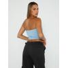 imageTrendy Queen Womens Tube Tops Strapless Crop Tops Basic Backless Sleeveless Bandeau Going Out Cute 2025 Summer OutfitsBaby Blue