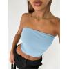 imageTrendy Queen Womens Tube Tops Strapless Crop Tops Basic Backless Sleeveless Bandeau Going Out Cute 2025 Summer OutfitsBaby Blue