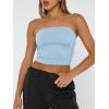 imageTrendy Queen Womens Tube Tops Strapless Crop Tops Basic Backless Sleeveless Bandeau Going Out Cute 2025 Summer OutfitsBaby Blue