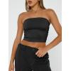 imageTrendy Queen Womens Tube Tops Strapless Crop Tops Basic Backless Sleeveless Bandeau Going Out Cute 2025 Summer OutfitsBlack