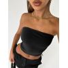 imageTrendy Queen Womens Tube Tops Strapless Crop Tops Basic Backless Sleeveless Bandeau Going Out Cute 2025 Summer OutfitsBlack