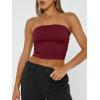 imageTrendy Queen Womens Tube Tops Strapless Crop Tops Basic Backless Sleeveless Bandeau Going Out Cute 2025 Summer OutfitsBurgundy