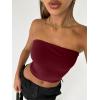 imageTrendy Queen Womens Tube Tops Strapless Crop Tops Basic Backless Sleeveless Bandeau Going Out Cute 2025 Summer OutfitsBurgundy