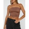 imageTrendy Queen Womens Tube Tops Strapless Crop Tops Basic Backless Sleeveless Bandeau Going Out Cute 2025 Summer OutfitsCoffee
