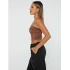 imageTrendy Queen Womens Tube Tops Strapless Crop Tops Basic Backless Sleeveless Bandeau Going Out Cute 2025 Summer OutfitsCoffee