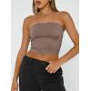 imageTrendy Queen Womens Tube Tops Strapless Crop Tops Basic Backless Sleeveless Bandeau Going Out Cute 2025 Summer OutfitsCoffee Grey