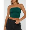 imageTrendy Queen Womens Tube Tops Strapless Crop Tops Basic Backless Sleeveless Bandeau Going Out Cute 2025 Summer OutfitsDark Green