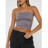 imageTrendy Queen Womens Tube Tops Strapless Crop Tops Basic Backless Sleeveless Bandeau Going Out Cute 2025 Summer OutfitsGray