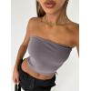 imageTrendy Queen Womens Tube Tops Strapless Crop Tops Basic Backless Sleeveless Bandeau Going Out Cute 2025 Summer OutfitsGray