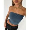 imageTrendy Queen Womens Tube Tops Strapless Crop Tops Basic Backless Sleeveless Bandeau Going Out Cute 2025 Summer OutfitsHaze Blue