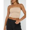 imageTrendy Queen Womens Tube Tops Strapless Crop Tops Basic Backless Sleeveless Bandeau Going Out Cute 2025 Summer OutfitsKhaki