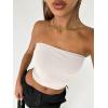 imageTrendy Queen Womens Tube Tops Strapless Crop Tops Basic Backless Sleeveless Bandeau Going Out Cute 2025 Summer OutfitsLight Apricot