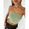 imageTrendy Queen Womens Tube Tops Strapless Crop Tops Basic Backless Sleeveless Bandeau Going Out Cute 2025 Summer OutfitsLight Green