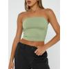 imageTrendy Queen Womens Tube Tops Strapless Crop Tops Basic Backless Sleeveless Bandeau Going Out Cute 2025 Summer OutfitsLight Green