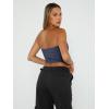 imageTrendy Queen Womens Tube Tops Strapless Crop Tops Basic Backless Sleeveless Bandeau Going Out Cute 2025 Summer OutfitsNavy