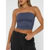 imageTrendy Queen Womens Tube Tops Strapless Crop Tops Basic Backless Sleeveless Bandeau Going Out Cute 2025 Summer OutfitsNavy