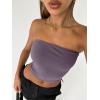 imageTrendy Queen Womens Tube Tops Strapless Crop Tops Basic Backless Sleeveless Bandeau Going Out Cute 2025 Summer OutfitsNutmeg