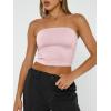 imageTrendy Queen Womens Tube Tops Strapless Crop Tops Basic Backless Sleeveless Bandeau Going Out Cute 2025 Summer OutfitsPink
