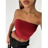 imageTrendy Queen Womens Tube Tops Strapless Crop Tops Basic Backless Sleeveless Bandeau Going Out Cute 2025 Summer OutfitsRed