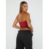 imageTrendy Queen Womens Tube Tops Strapless Crop Tops Basic Backless Sleeveless Bandeau Going Out Cute 2025 Summer OutfitsRed