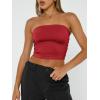 imageTrendy Queen Womens Tube Tops Strapless Crop Tops Basic Backless Sleeveless Bandeau Going Out Cute 2025 Summer OutfitsRed
