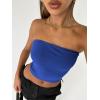 imageTrendy Queen Womens Tube Tops Strapless Crop Tops Basic Backless Sleeveless Bandeau Going Out Cute 2025 Summer OutfitsRoyal Blue