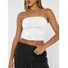 imageTrendy Queen Womens Tube Tops Strapless Crop Tops Basic Backless Sleeveless Bandeau Going Out Cute 2025 Summer OutfitsWhite