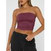 imageTrendy Queen Womens Tube Tops Strapless Crop Tops Basic Backless Sleeveless Bandeau Going Out Cute 2025 Summer OutfitsWine Red